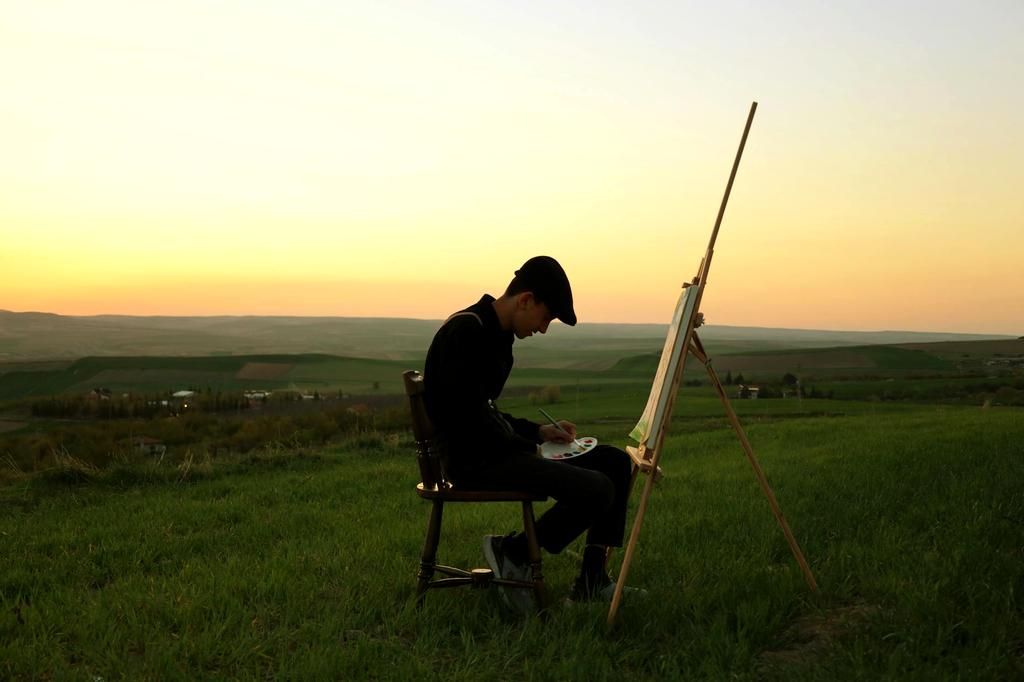 Outdoor plein air painting session